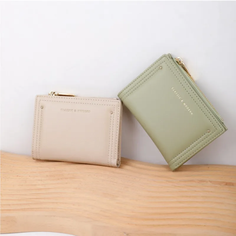 Trendiga gröna kvinnokort plånböcker