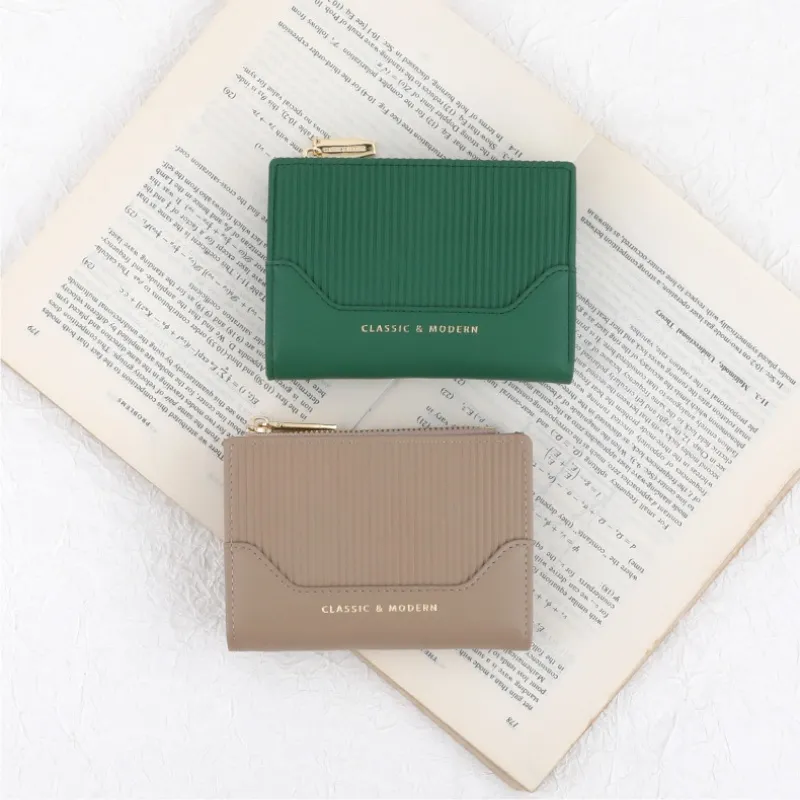 Kvinnors läder Monogram Bifold Wallet Portfolio Portfölj